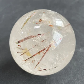 370g Natūralaus akmens turmalino krištolo rutulys Poliruotas skaidrus kvarco sfera Reiki gijimo kambarys Dekoras Y1250