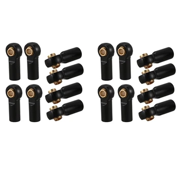 16Pcs M3 Ball Joint Link Bar Rod Seals Ball Head Tie Rod End For 1/10 RC Truck Car Truck Buggy Black