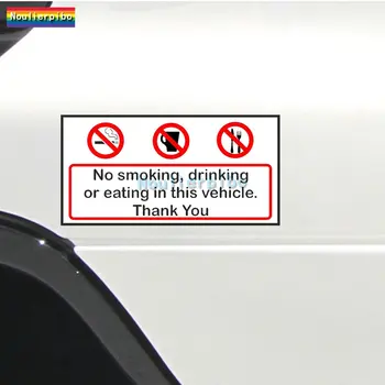 Įspėjimas Nerūkyti Negerti ir nevalgyti šioje transporto priemonėje Lipdukai, taikomi taksi kėbulo autobusui Priekinis stiklas Visureigė transporto priemonė PVC lipdukas