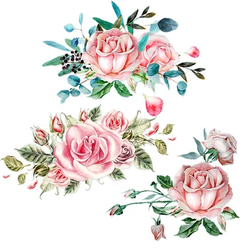 Three Ratels QCF196 Elegantiška rožių puokštė estetinio stiliaus sieninis lipdukas Menas namų dekoravimui