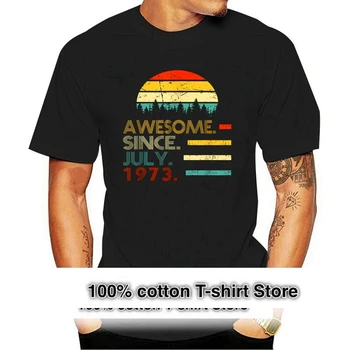 Awesome Since July 1973 Vintage 46Th Birthday Gift Black T-Shirt Size M-3Xl Cool Casual Tee Shirt