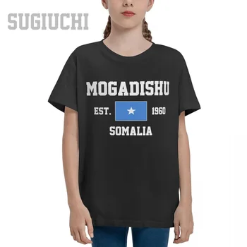 Unisex Youth Boy/Girl Somalia EST.1960 Mogadishu Capital marškinėliai Vaikiški marškinėliai 100% medvilniniai marškinėliai trumpi vaikams