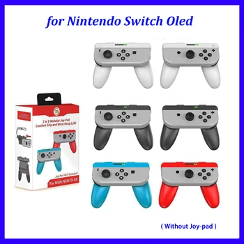Nuimamas 2 in 1 Rankena Patogi rankena su riešo dirželiu kairė dešinė Joy-pad Nintendo Switch Oled Joycon žaidimų priedams