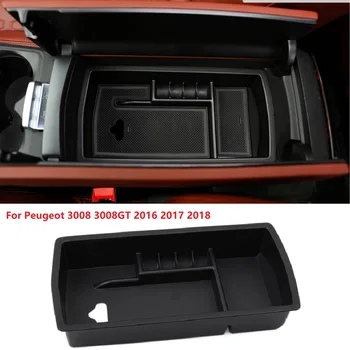 skirta Peugeot 3008 3008GT 2016 2017 2018 m. automobilio porankių organizatoriaus dėklo laikymo konteinerio dėžė su kilimėliu