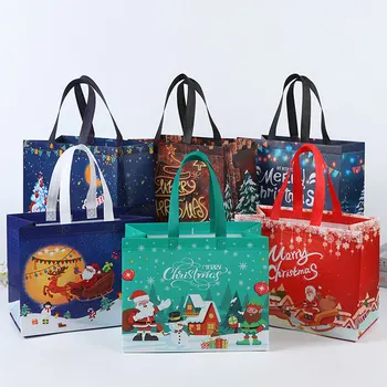 Kalėdinės dovanos Šventiniai dekoravimo maišeliai su rankenos dydžiu ir pakuotės turiniu Kalėdinis laikymo krepšys
