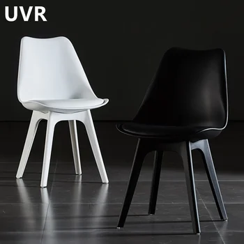 0502 UVR Aukštos kokybės valgomojo kėdės Moderni minimalistinė plastikinė kėdė Namų laisvalaikis Spalvotas atlošas Kėdė Patogus restoranas Cha