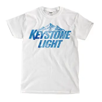 Keystone šviesus alus balti marškinėliai - pristatomi greitai! Aukšta kokybė!