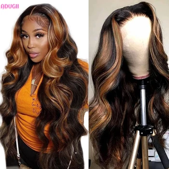 13x4 Paryškinkite nėrinių perukus Kūno banga Nėrinių priekiniai perukai juodaodėms moterims Brazilijos Remy plaukai Skaidrus nėrinių priekis Žmogaus plaukų perukas