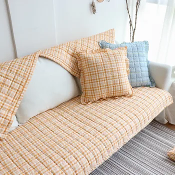 Šviežio stiliaus sofos pagalvėlė visais metų laikais Universalus medvilninis audinys Paprastas modernus lengvas prabangus pagalvėlės sofos užvalkalas Audinys Pastoralinis užvalkalas
