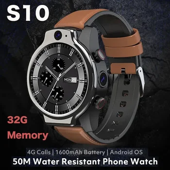 S10 Smart Watch 5ATM Vandeniui atsparus 4G LTE SIM 13MP fotoaparato programa Vaizdo pokalbiai 32G Atmintis 1600mAh BIG Baterija GPS išmanusis laikrodis Vyrai
