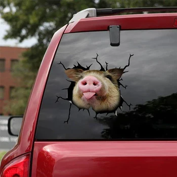 Universalus automobilio langas Kiaulės lipdukas Vandeniui atsparus Piggy stiklo lipdukas Gyvūnai Mylėtojas Automobilių priekinio stiklo lipdukai Automobilio dekoravimo priedas