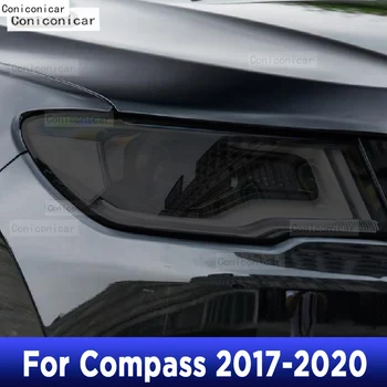 Kompasui 2017-2020 Automobilio išoriniai priekiniai žibintai Apsauga nuo įbrėžimų priekinio žibinto atspalvis TPU apsauginės plėvelės dangtelio taisymo priedų lipdukas